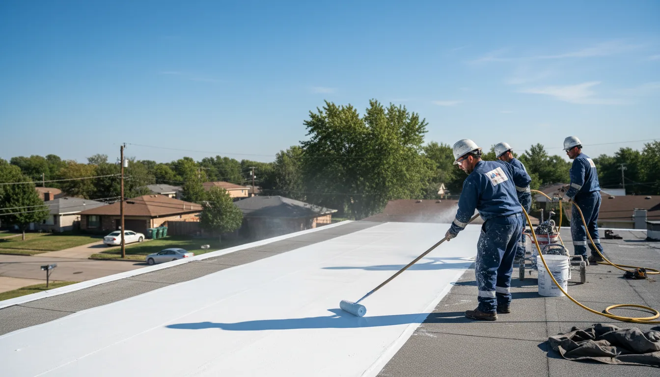 Commercial roof coating in Laura, IL near me